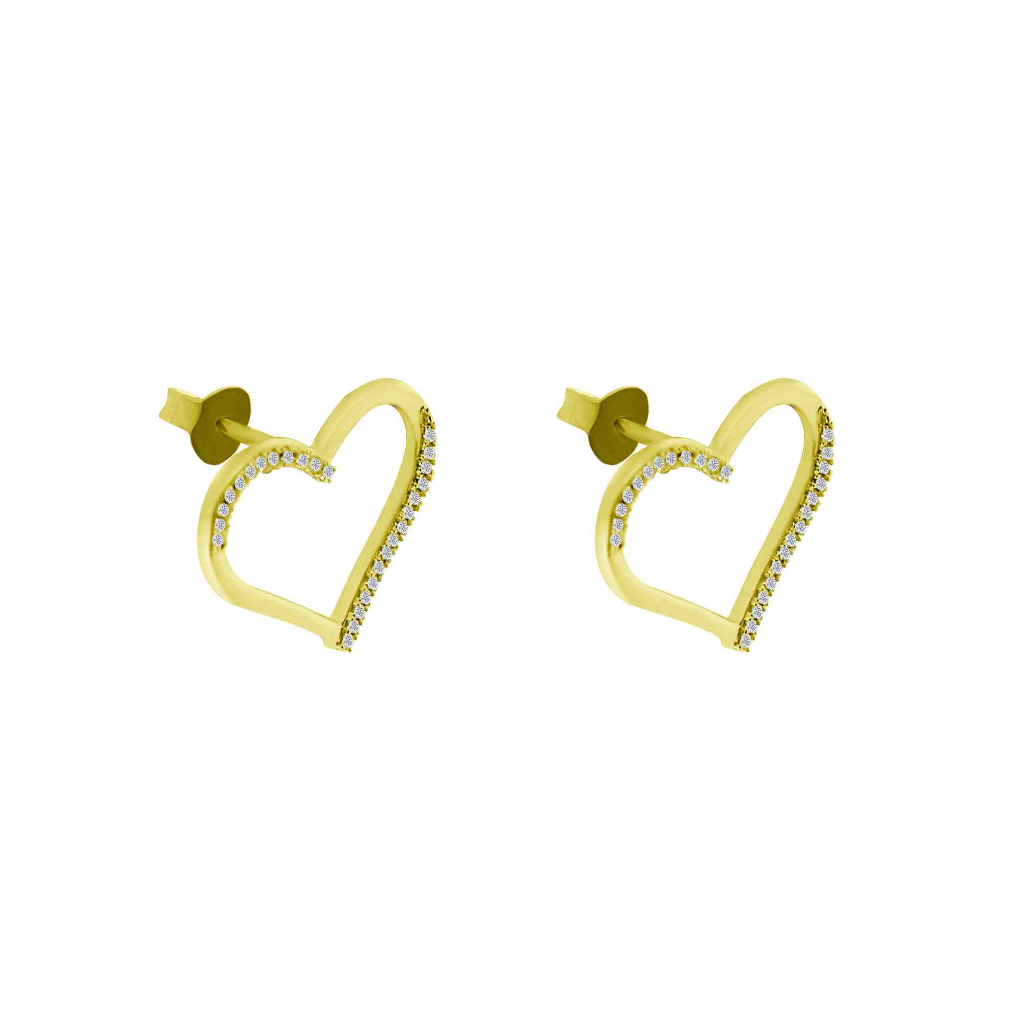 Heart-Shaped Diamond Stud Earrings ER21733A